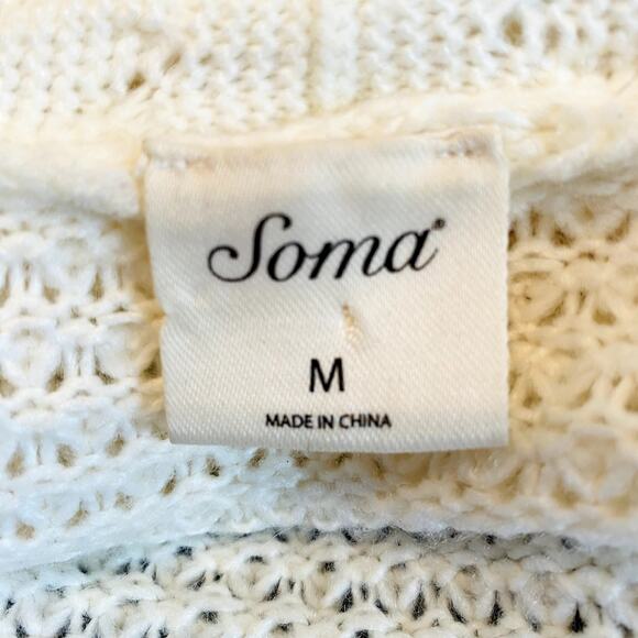 Soma Knit Open Front Cardigan Sweater Long Sleeve Casual Duster - M - Picture 5 of 5